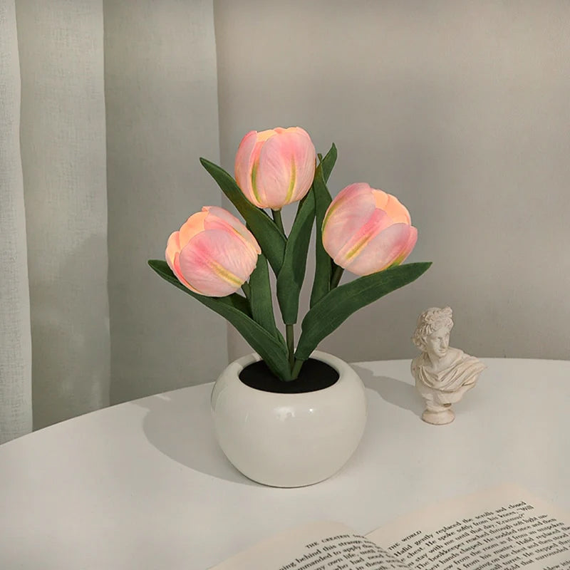 🌷✨ Echte-Touch-Tulpen-LED-Lampe: Sanftes Licht & stylische Deko für ein gemütliches Zuhause! 💡🌿
