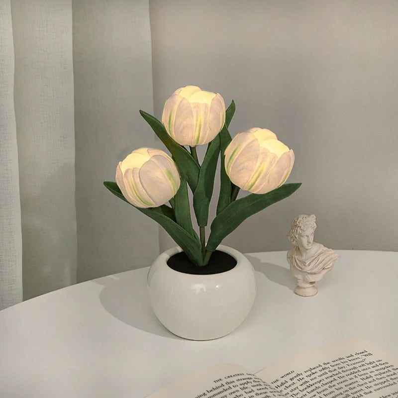 🌷✨ Echte-Touch-Tulpen-LED-Lampe: Sanftes Licht & stylische Deko für ein gemütliches Zuhause! 💡🌿