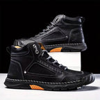 👞✨ Handgenähte Herrenstiefel mit flacher Sohle 👞🔥 Komfortabel & stilvoll für urbane Abenteuer im Alltag