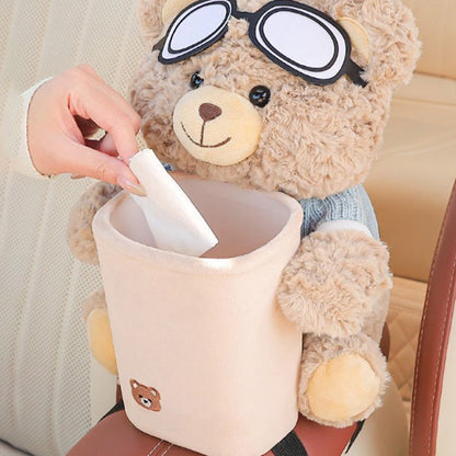⭐⭐Neuestes Modell🧸🧸Süßer Bären-Plüsch-Taschentuchhalter und Aufbewahrungsbehälter für das Auto