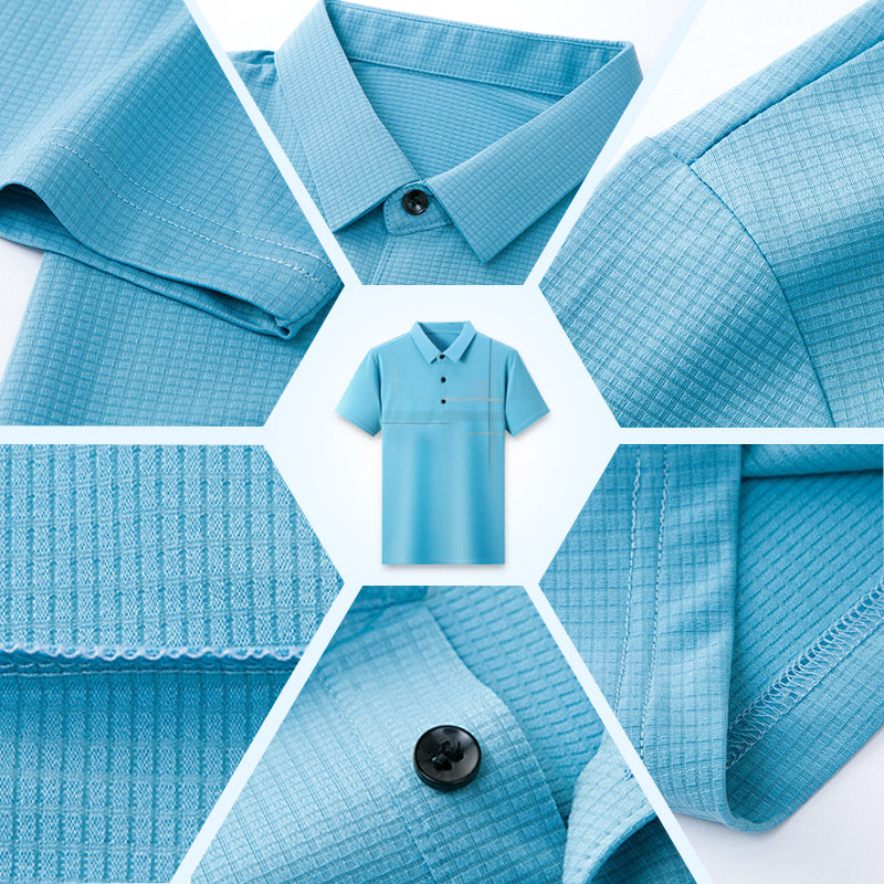 Herren lockeres, kühles und atmungsaktives Hemd mit Kragen