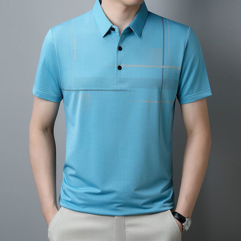 Herren lockeres, kühles und atmungsaktives Hemd mit Kragen