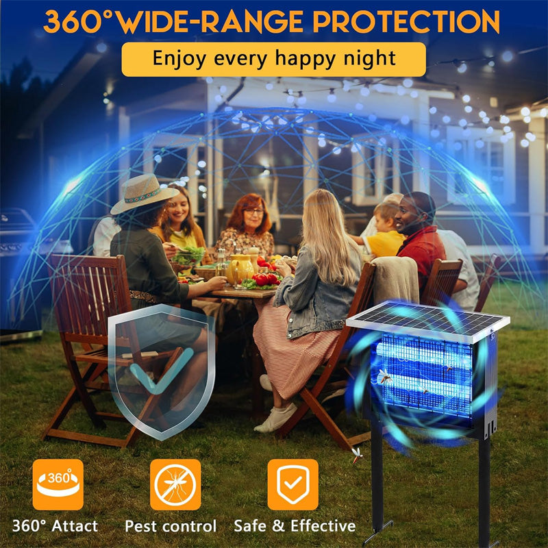 ⚡🦟 3500V Solar-Insektenvernichter – IP64 wetterfest für Innen & Außen, flächendeckend effektiv, USB-C + Solarladung 🔋🌿