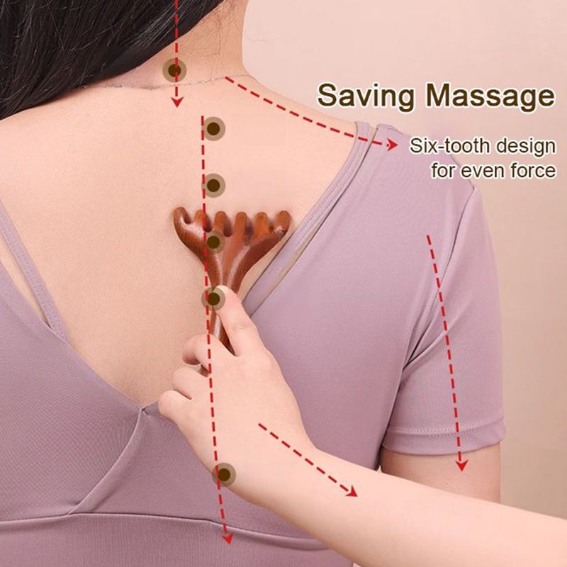 Meridian-Massagekamm mit sechs Krallen