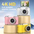 📸🎥 4K HD Klappdisplay-Digitalkamera – Autofokus, 16X Digitalzoom ✨🎬 für Vlogs & professionelle Fotos, einfache Bedienung, sofort teilbar.