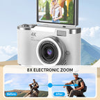 📸🎥 4K HD Klappdisplay-Digitalkamera – Autofokus, 16X Digitalzoom ✨🎬 für Vlogs & professionelle Fotos, einfache Bedienung, sofort teilbar.