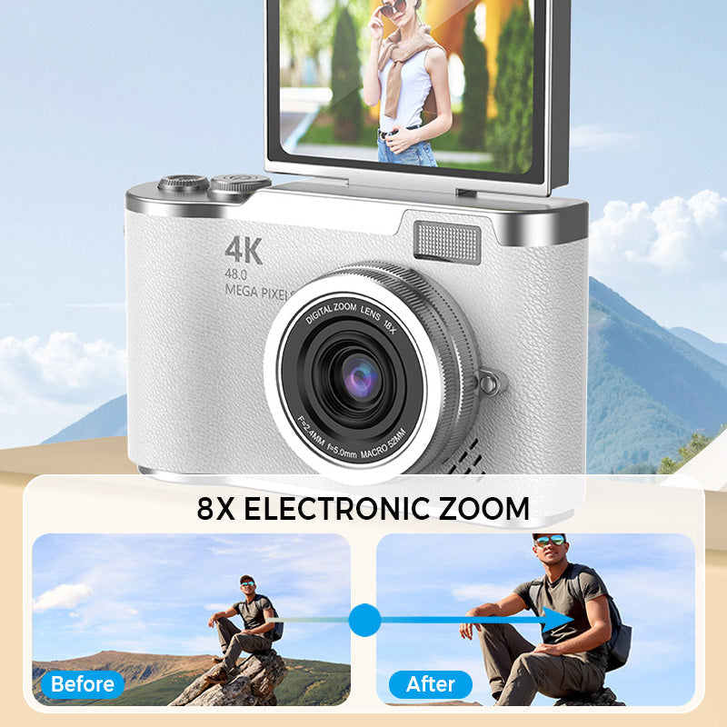 📸🎥 4K HD Klappdisplay-Digitalkamera – Autofokus, 16X Digitalzoom ✨🎬 für Vlogs & professionelle Fotos, einfache Bedienung, sofort teilbar.