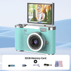 📸🎥 4K HD Klappdisplay-Digitalkamera – Autofokus, 16X Digitalzoom ✨🎬 für Vlogs & professionelle Fotos, einfache Bedienung, sofort teilbar.