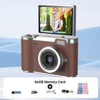 📸🎥 4K HD Klappdisplay-Digitalkamera – Autofokus, 16X Digitalzoom ✨🎬 für Vlogs & professionelle Fotos, einfache Bedienung, sofort teilbar.