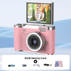 📸🎥 4K HD Klappdisplay-Digitalkamera – Autofokus, 16X Digitalzoom ✨🎬 für Vlogs & professionelle Fotos, einfache Bedienung, sofort teilbar.