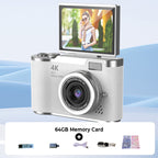 📸🎥 4K HD Klappdisplay-Digitalkamera – Autofokus, 16X Digitalzoom ✨🎬 für Vlogs & professionelle Fotos, einfache Bedienung, sofort teilbar.