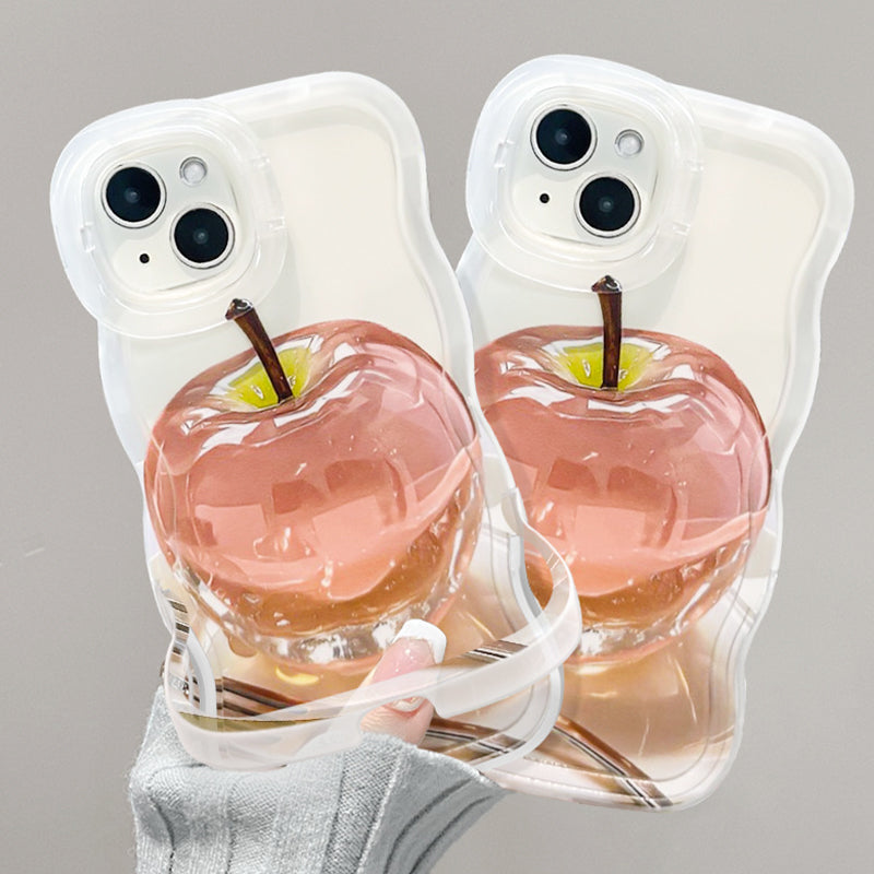 Transparente Handyhülle mit Apfelmuster für iPhone 16/15/14/13/12/11 Serie