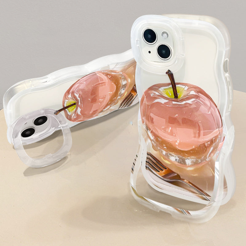 Transparente Handyhülle mit Apfelmuster für iPhone 16/15/14/13/12/11 Serie