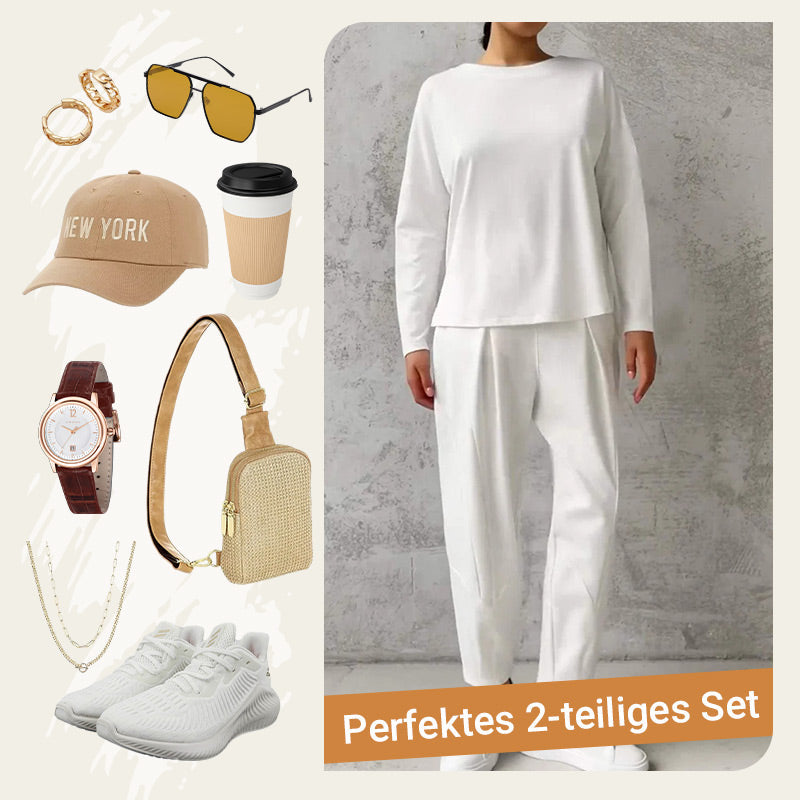 🔥💞 2-teiliges Langarm-Set: weicher Rundhals-Pullover & Hose, langlebig, vielseitig kombinierbar für jeden Tag 💞🔥