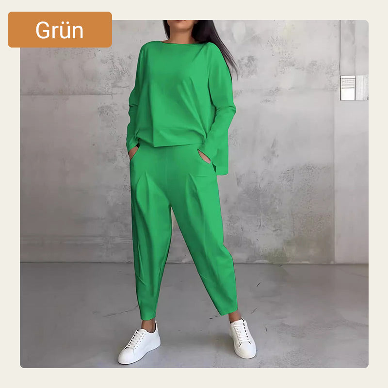 🔥💞 2-teiliges Langarm-Set: weicher Rundhals-Pullover & Hose, langlebig, vielseitig kombinierbar für jeden Tag 💞🔥