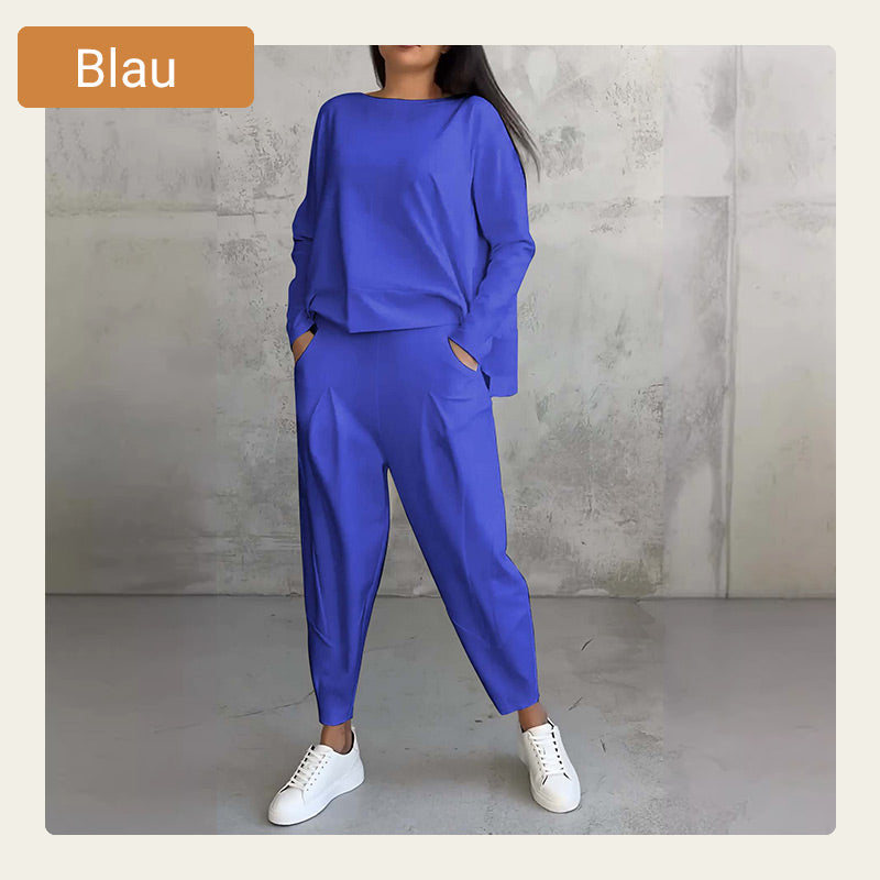 🔥💞 2-teiliges Langarm-Set: weicher Rundhals-Pullover & Hose, langlebig, vielseitig kombinierbar für jeden Tag 💞🔥