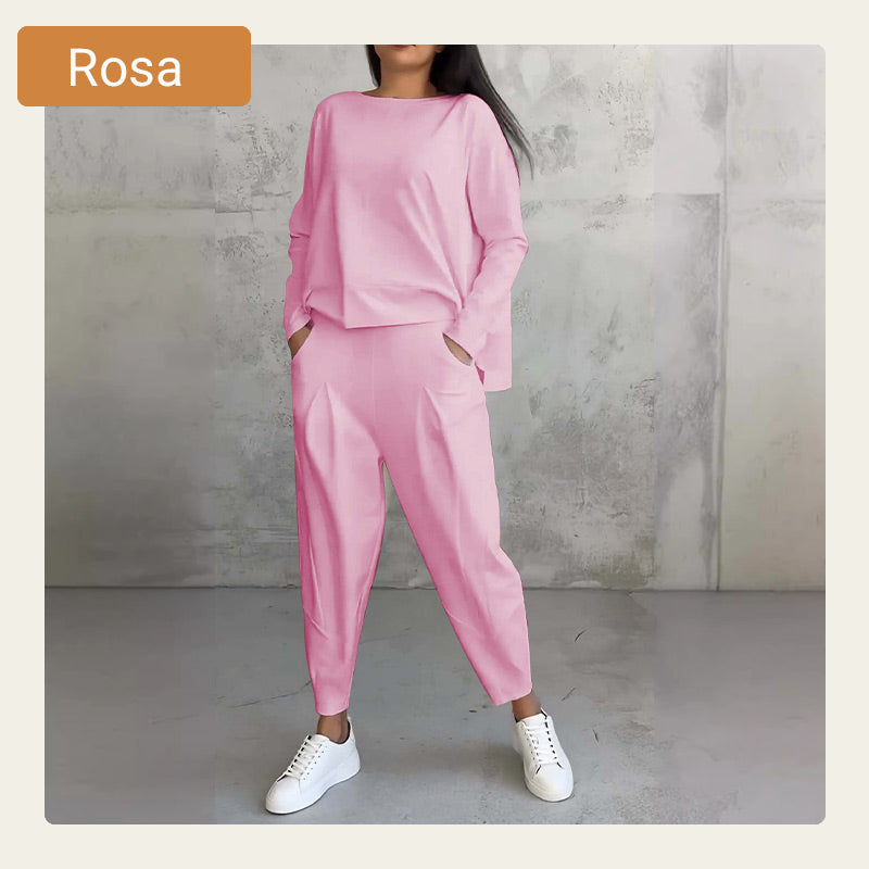 🔥💞 2-teiliges Langarm-Set: weicher Rundhals-Pullover & Hose, langlebig, vielseitig kombinierbar für jeden Tag 💞🔥