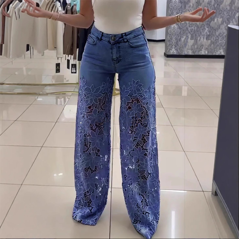 👖🌸 Gespleißte Spitzen-Jeans: Nachhaltiger Komfort & eleganter Style für den Sommer! 👗💃 50% Rabatt – Jetzt zugreifen!