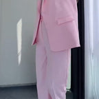 💖Stilvolles Set aus ärmellosem Blazer und hoch taillierter Hose für Damen