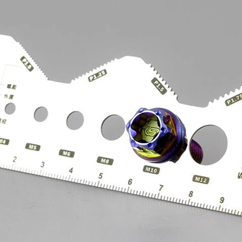 Dual-sided bolt measurement card (stainless steel)