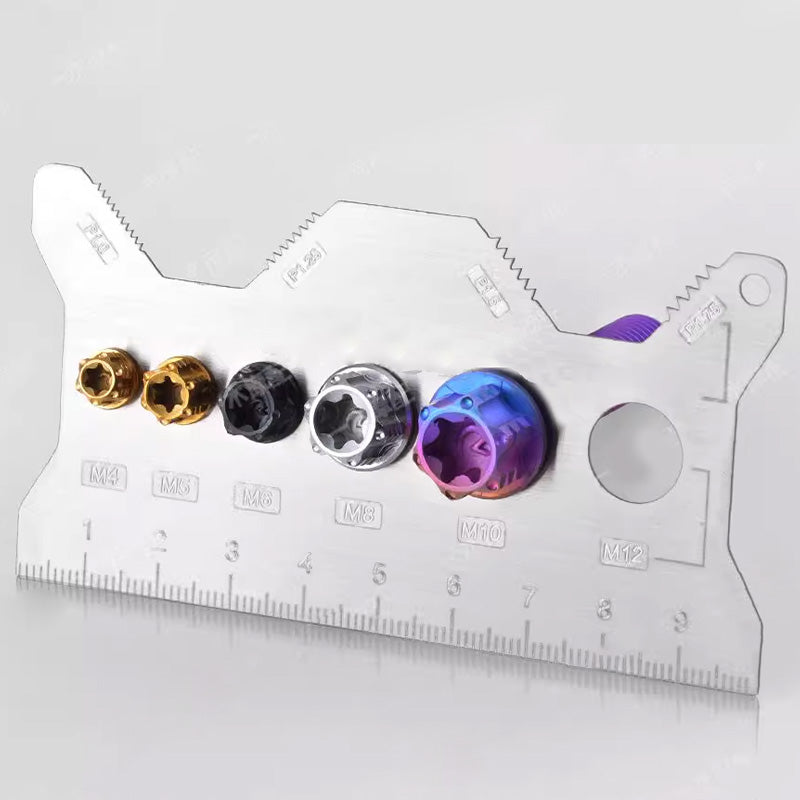 Dual-sided bolt measurement card (stainless steel)