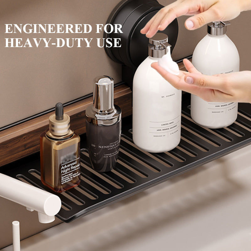 Walnuss-Saugnapf-Badezimmerregal