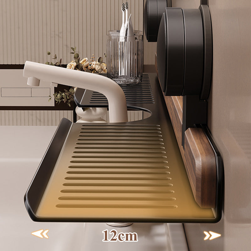 Walnuss-Saugnapf-Badezimmerregal