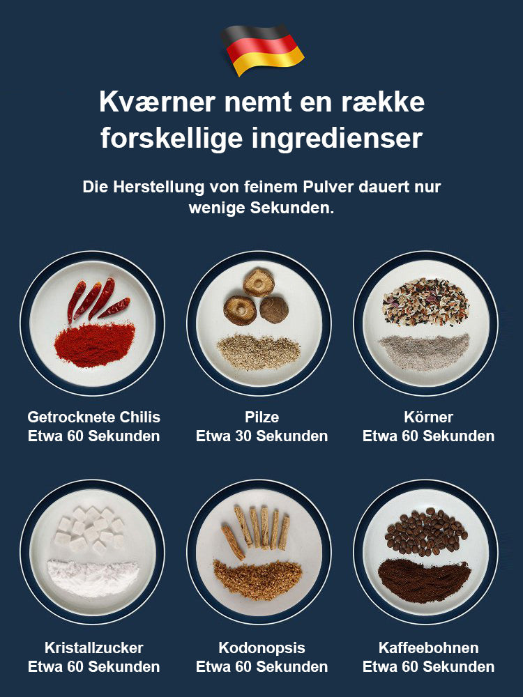 🌾⚙️ Frisches Vollkornmehl in Sekunden – mit der kompakten Haushalts-Getreidemühle! 🌿💎 Langlebig, leise & energieeffizient.