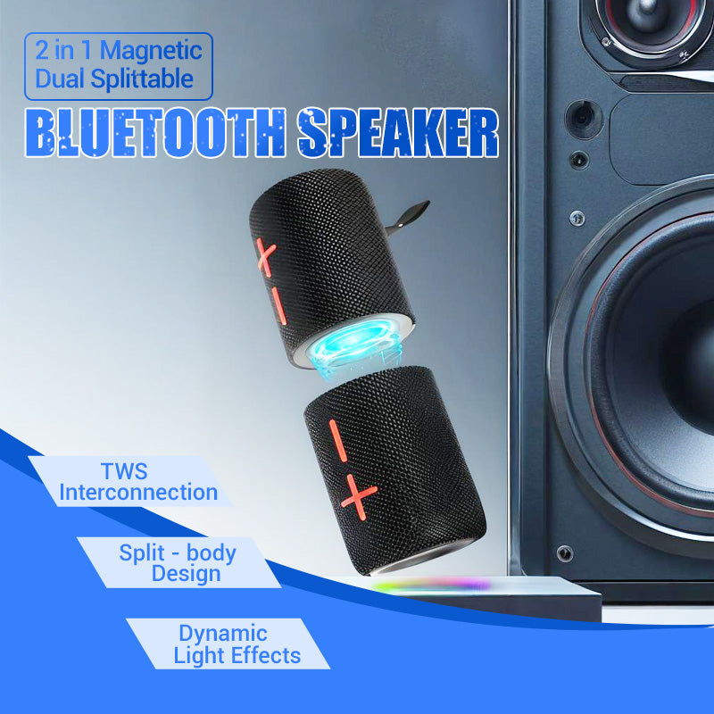 🔥🎵 2-in-1 Magnetischer Teilbarer Bluetooth-Lautsprecher 20W Stereo-Sound, IPX5 wasserdicht, 24h Akku – perfekt für Outdoor & Party 💥🔊