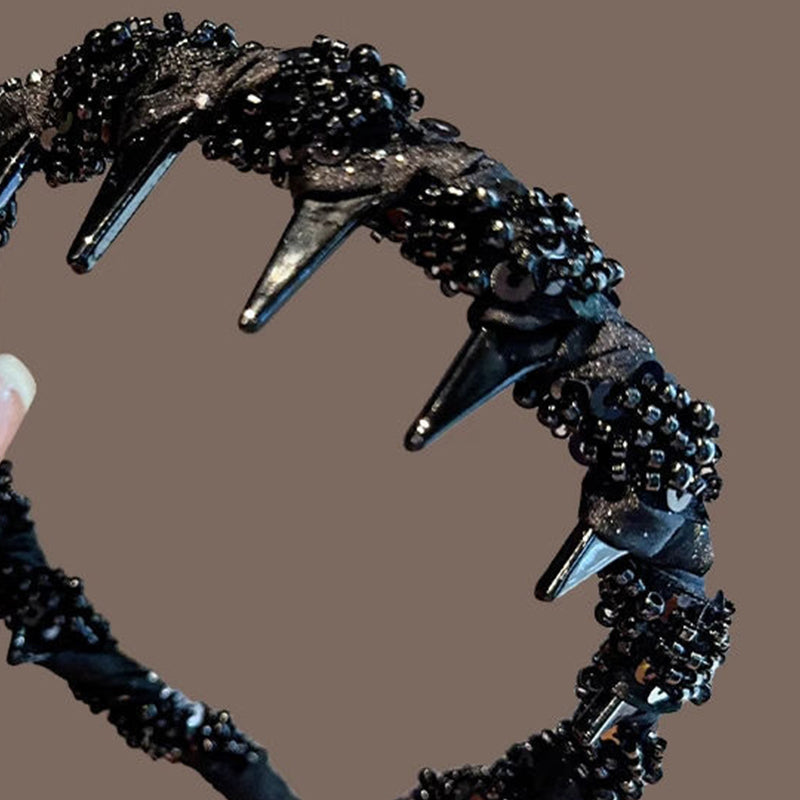 💖2025 Neues Design✨Schwarzer Haarreif mit Perlen für den Alltag