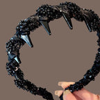 💖2025 Neues Design✨Schwarzer Haarreif mit Perlen für den Alltag