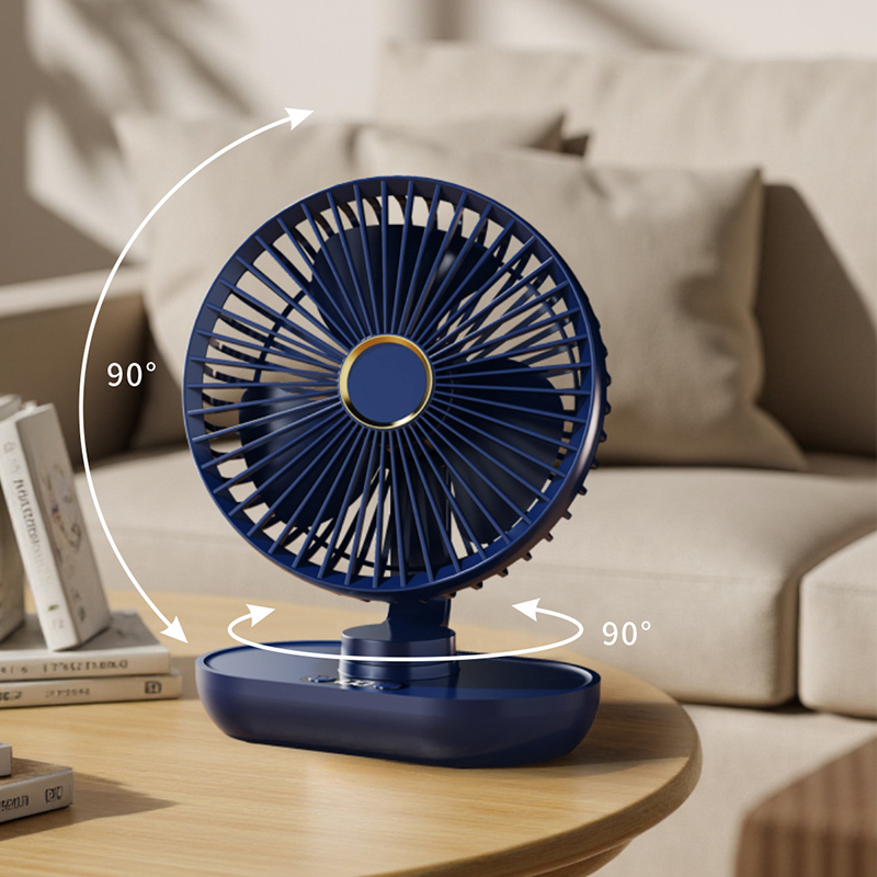 Tragbarer wiederaufladbarer Tischventilator mit oszillierender Funktion