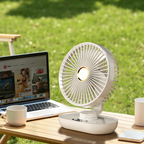 Tragbarer wiederaufladbarer Tischventilator mit oszillierender Funktion