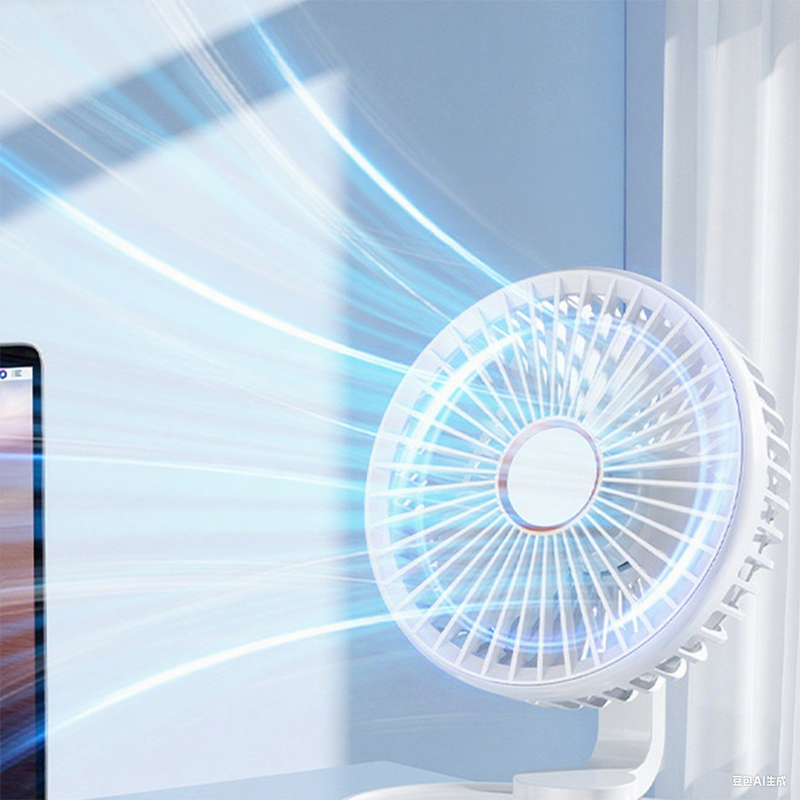 Tragbarer wiederaufladbarer Tischventilator mit oszillierender Funktion