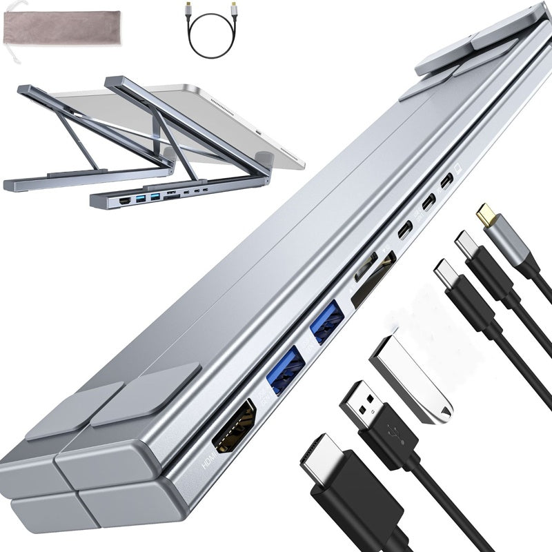 ⚡🚀 2-in-1 USB-C Dockingstation & Laptopständer – 8 Ports, 4K HDMI & höhenverstellbar 🔥💻 Für ergonomisches Arbeiten & maximales Homeoffice-Setup