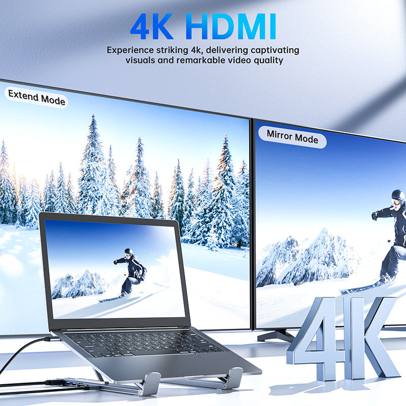 ⚡🚀 2-in-1 USB-C Dockingstation & Laptopständer – 8 Ports, 4K HDMI & höhenverstellbar 🔥💻 Für ergonomisches Arbeiten & maximales Homeoffice-Setup