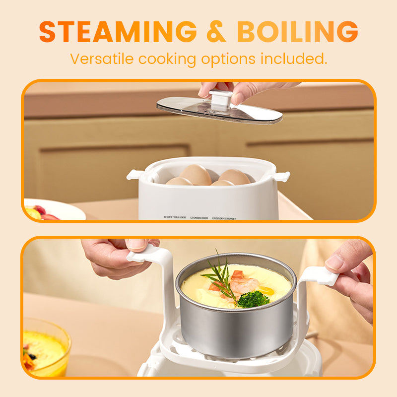 🥚🎁 Mini-Eierkocher mit Smart Touch – 6-in-1 Multifunktion, energiesparend & nachhaltig ✨🔥 Perfekt für Frühstück und Kochen！