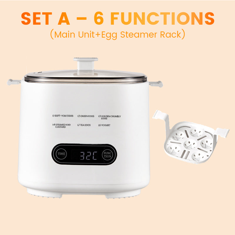 🥚🎁 Mini-Eierkocher mit Smart Touch – 6-in-1 Multifunktion, energiesparend & nachhaltig ✨🔥 Perfekt für Frühstück und Kochen！