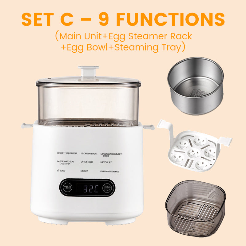 🥚🎁 Mini-Eierkocher mit Smart Touch – 6-in-1 Multifunktion, energiesparend & nachhaltig ✨🔥 Perfekt für Frühstück und Kochen！