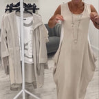 Schlichtes ärmelloses Kleid mit Taschen