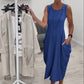 Schlichtes ärmelloses Kleid mit Taschen