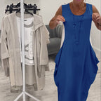 Schlichtes ärmelloses Kleid mit Taschen