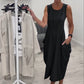 Schlichtes ärmelloses Kleid mit Taschen