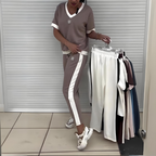 Lässiges Damen-Zweiteiler: Top mit V-Ausschnitt und Hose