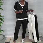 Lässiges Damen-Zweiteiler: Top mit V-Ausschnitt und Hose