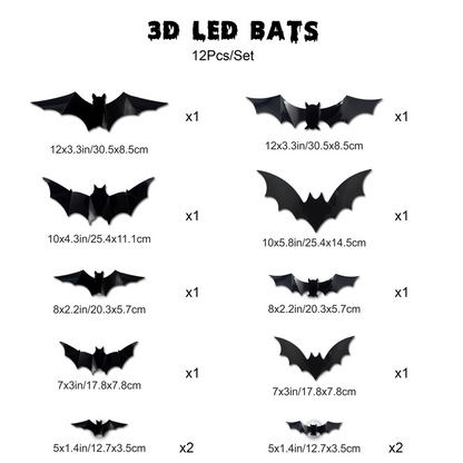 🎁50% RABATT🦇Halloween 3D-beleuchtete Fledermäuse