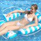 Inflatable Stripe Pool Float Lounge Chair