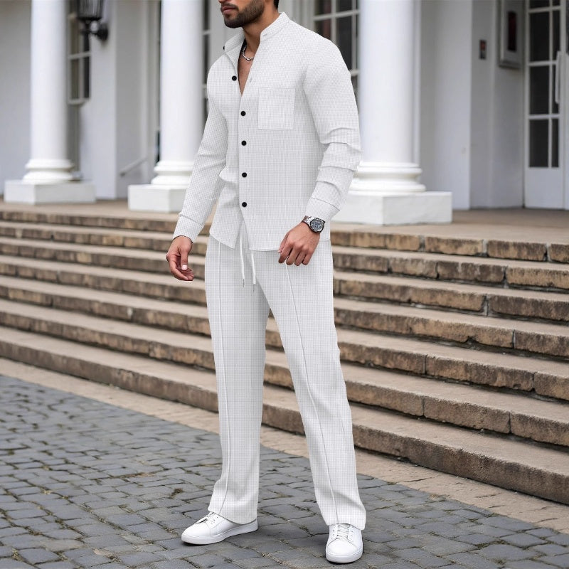 👕🧶Waffle-Set für Herren: Atmungsaktiv & extrem bequem 👖✨ für vielseitige Looks im Alltag – Nachhaltige Qualität, 50% reduziert!