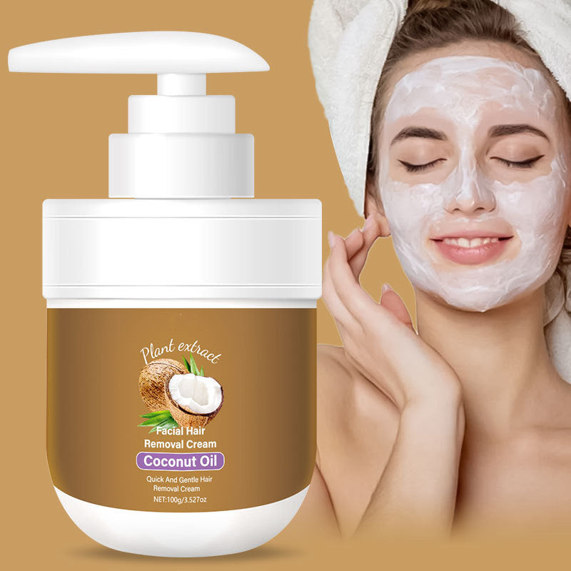 🥥🌿 Gesichts-Enthaarungscreme mit Kokosöl – Sanft & effektiv ✨🧴 Für eine seidig glatte Haut ohne Reizungen. Ideal für empfindliche Haut & schnelle, gezielte Haarentfernung zwischendurch. 50% Neujahrsrabatt – jetzt sichern!