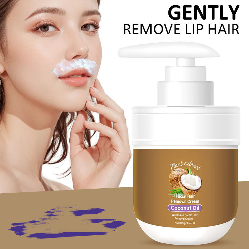 🥥🌿 Gesichts-Enthaarungscreme mit Kokosöl – Sanft & effektiv ✨🧴 Für eine seidig glatte Haut ohne Reizungen. Ideal für empfindliche Haut & schnelle, gezielte Haarentfernung zwischendurch. 50% Neujahrsrabatt – jetzt sichern!